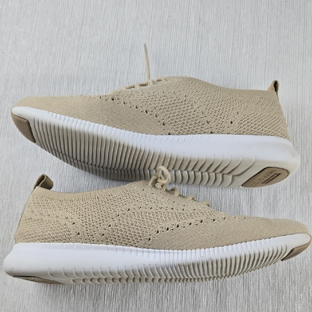 Cole Haan Zerogrand Stitchlite Oxford Beige Gold Knit Sneakers Womens 8.5B - Picture 8 of 16